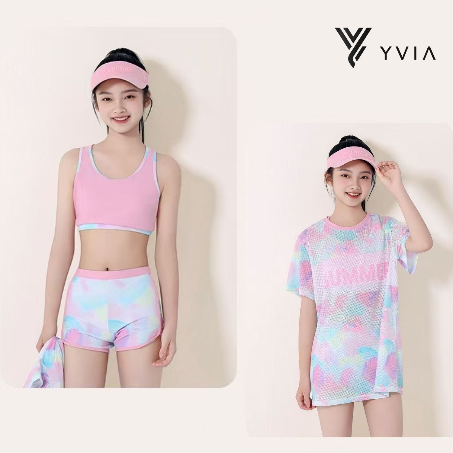 Set đồ bơi mẹ & bé 3 món phong cách casual